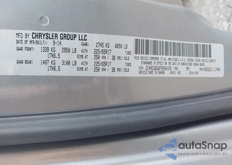 2015 Dodge Grand Caravan Se из США, поврежденный, VIN 2C4RDGBG6FR564376